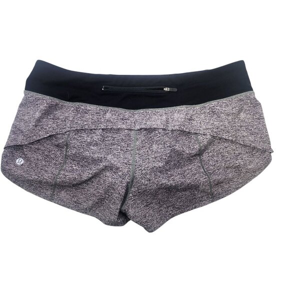 Lululemon Speed Up High-Rise Lined Shorts 2.5" Women's Size 10 Black and Gray - Picture 2 of 6
